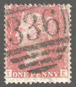 Great Britain Scott 33 Used Plate 166 - TE - Click Image to Close